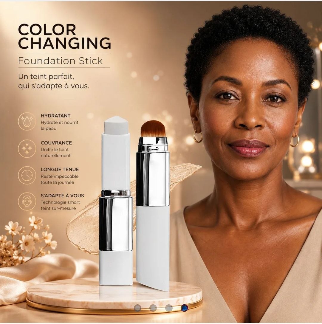 ✨ Fond de Teint Correcteur 2 en 1 Avec Pinceau Integre Pour un Teint parfait en quelque Seconde